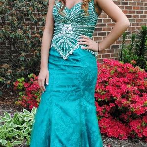 Emerald Prom Dress, worn once, Size 2